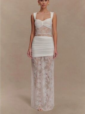 MESHKI Guinevere Lace Maxi Skirt